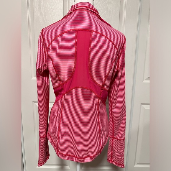 Zella Pink/White Stripes Zip Up Jacket*2 Way Zipper, size M - Picture 3 of 9